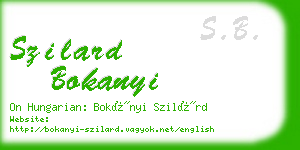 szilard bokanyi business card